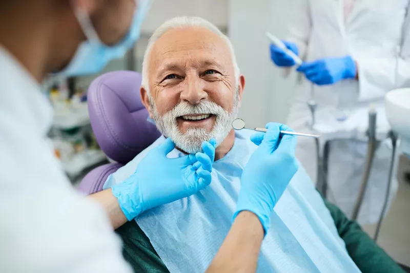 Cleaning at dentist office