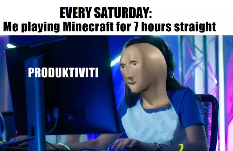 Playing Minecraft