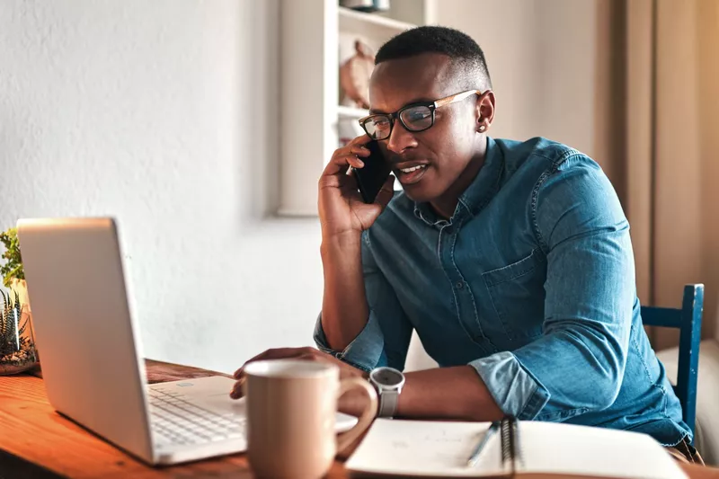 Man working in a home office