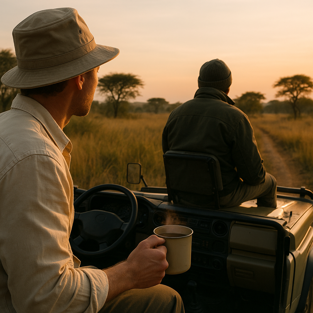 Trackers at first light, before the radio chatter starts