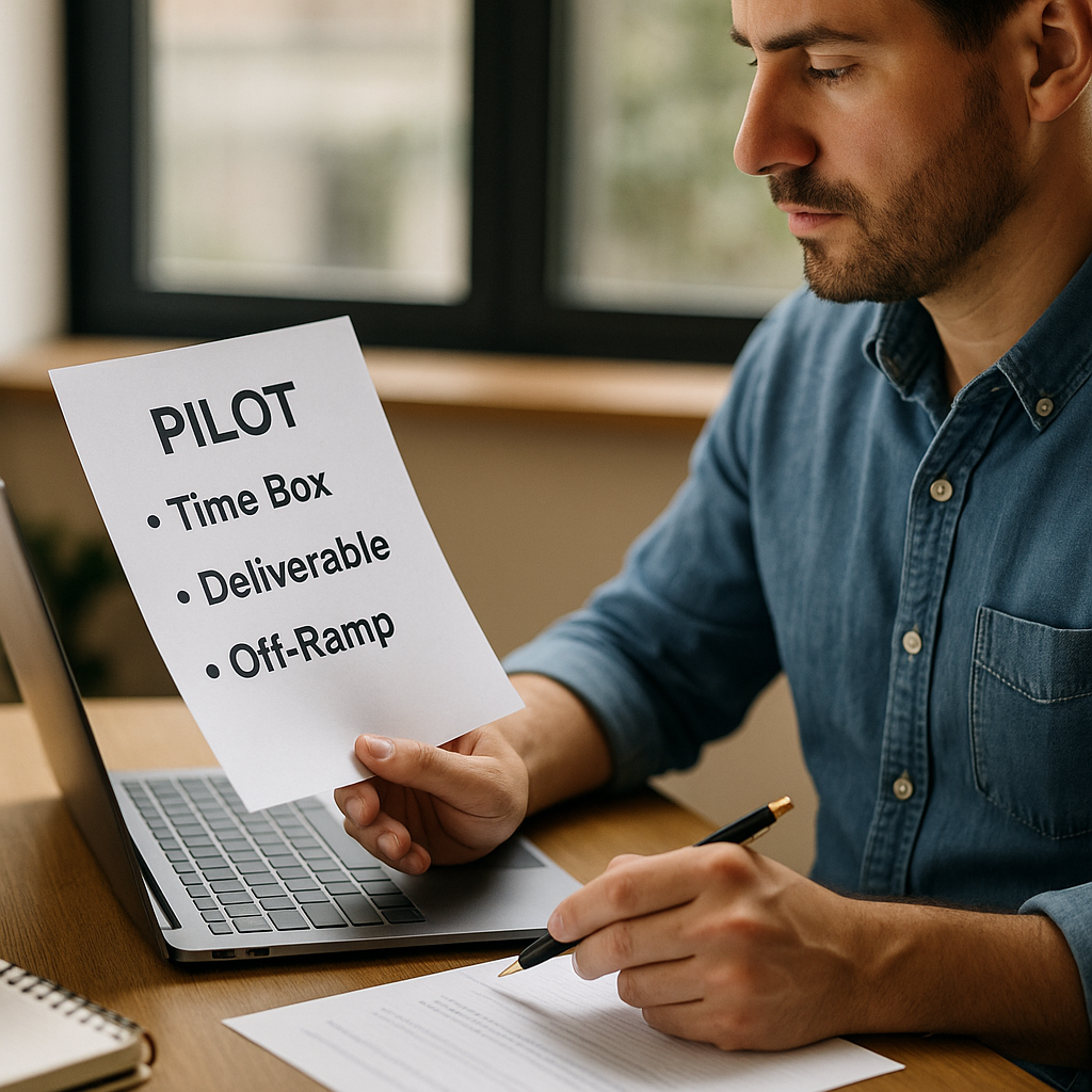 Offer a pilot that feels safe to say yes to