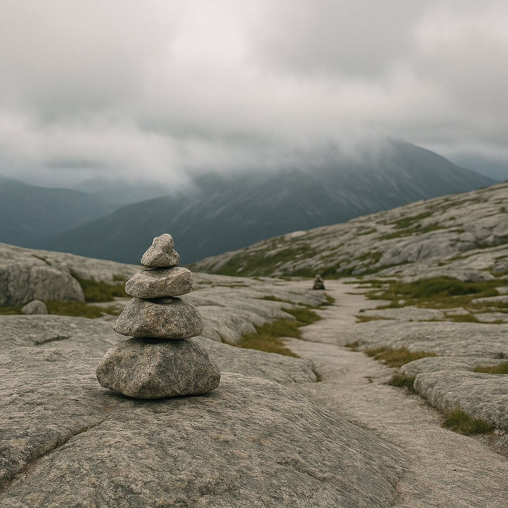 The cairn line that keeps you on the good rock